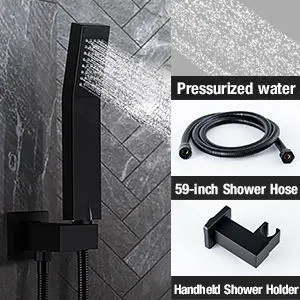 Bathroom Black Space Aluminum Shower Set Faucet with Toilet Sprayer