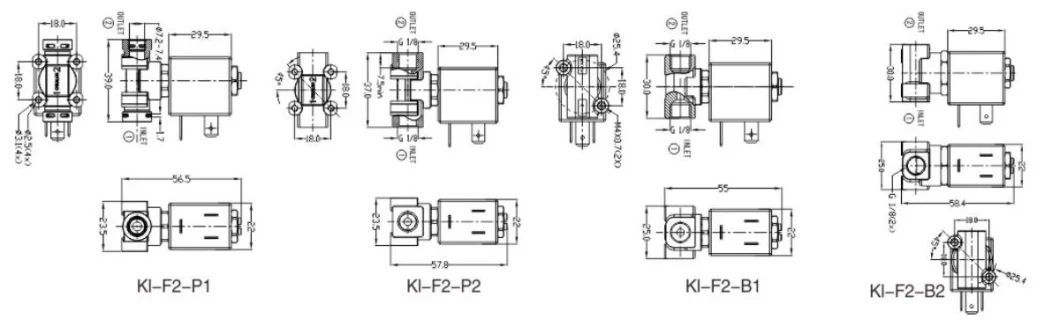 Cnkalun Kl-F2 Brass Normal Closed AC240V 2 Ways Solenoid Valve