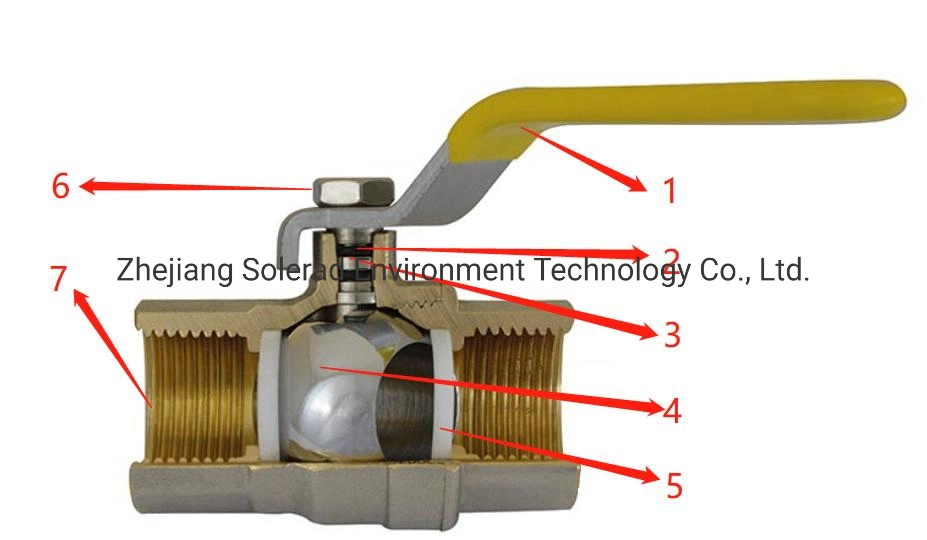 Locking Red Lever Brass Ball Valve NPT Valve