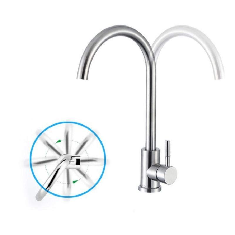 SS304 Kitchen Mixer Sink Faucet Sanitary Ware Cold and Hot Water Mixer Water Tap