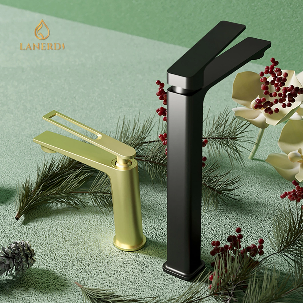 Lanerdi Faucet Supplier OEM ODM Sanitaryware Upc CE Watermark Tap Black Brass Griferia Grifo Washing Basin Bathroom Faucet Mixer Tap Basin Faucet Water Tap