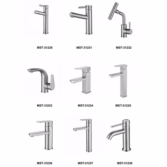 Torneira misturadora para pia de parede com bica S longa na cozinha