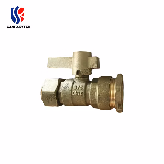 Válvula de esfera bloqueável de latão conectada com tubo PE e medidor de água