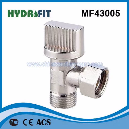 Válvula angular de latão cromado de fábrica na China